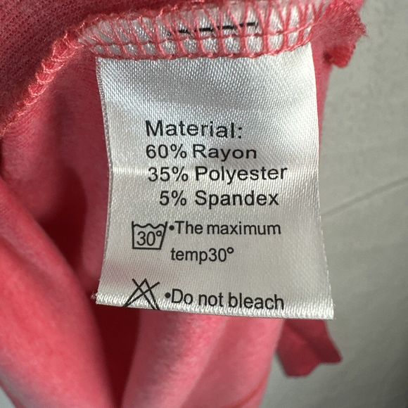 Hiyiyezi Sweatshirt Women Pink Small Long Sleeve Crew Neck Pullover Curved Hem - Picture 4 of 10